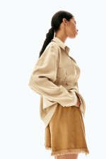 Oversized Linen-blend Cargo Shirt