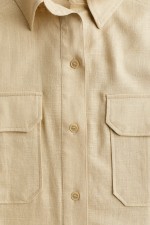 Oversized Linen-blend Cargo Shirt